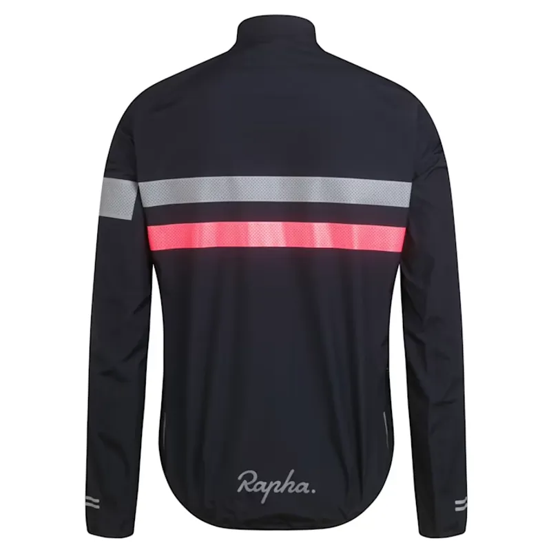 Rapha Brevet Gore-Tex Cycling Rain Jacket Dark Navy/Hi-Vis Pink/White-1